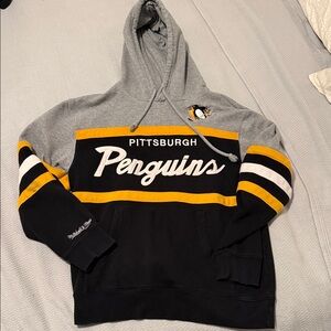 Mitchell & Ness Pittsburgh Penguins Gray Black and Gold Hoodie
